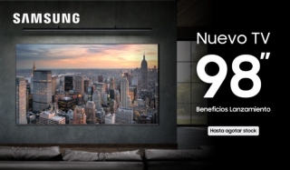 Marketing. Samsung presenta el TV 98″, el más grande producido en la Argentina, con facilidades de pago y barra de sonido de regalo