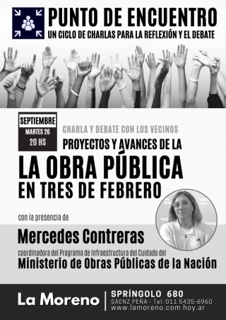 La Moreno da a conocer que realiza un nuevo Punto de Encuentro, para conocer las obras en ejecución en Tres de Febrero