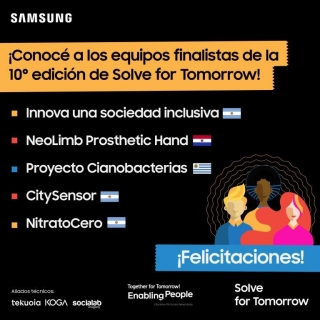 Educación. Samsung da a conocer los 5 proyectos finalistas del programa Solve for Tomorrow