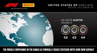 Fórmula 1. Pirelli Sport da a conocer la gama de neumáticos por utilizar en el GP de EE.UU, del próximo fin de semana 
