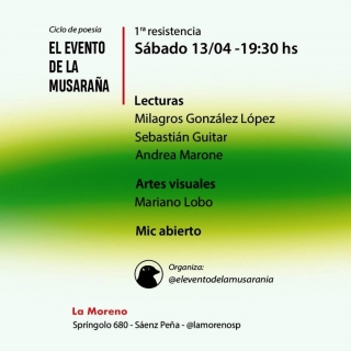 Actividades. El Evento de la Musaraña, realizan un Ciclo de Poesías en la Biblioteca Popular Mariano Moreno