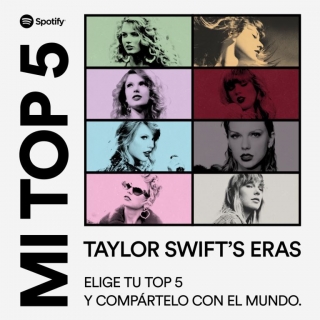 Marketing. Spotify confirma que presenta una experiencia interactiva: Mi Top 5: Taylor Swift Era