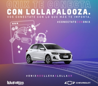 Chevrolet Argentina es el patrocinante de Lollapalooza, con el Onix como embajador de la marca