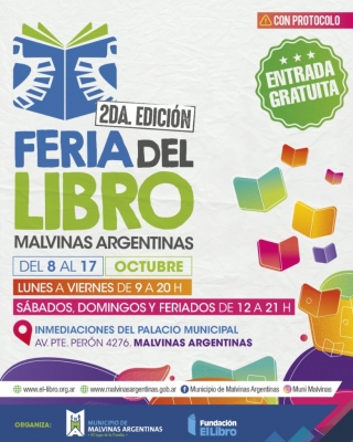 Confirman la realización de la Feria del Libro de Malvinas Argentinas, con entrada libre y gratuita