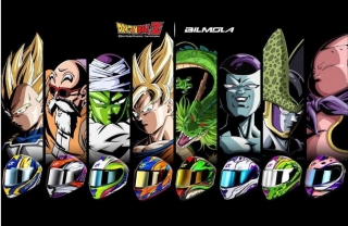 Bilmola, marca tailandesa, produce cascos referidos al popular anime de Dragon Ball Z, personalizados con ocho figuras
